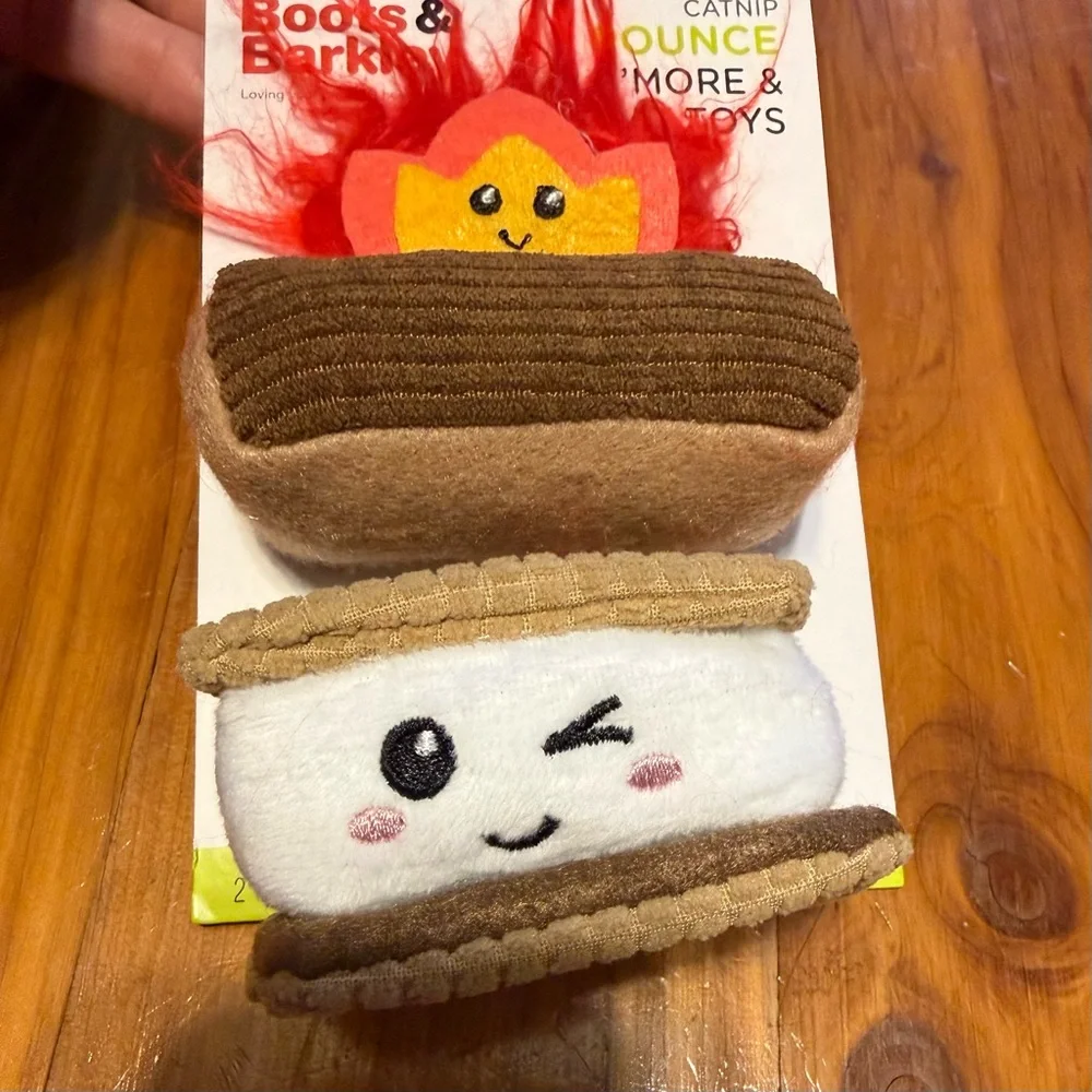 Boots & Barley S'mores & Fire Cat Catnip Plush Toys - New